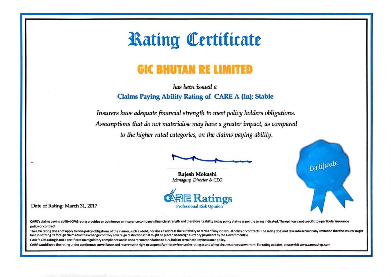 Rating Certificate